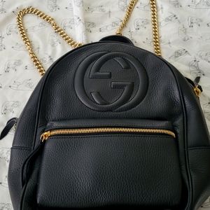 Gucci back pack sliver chain